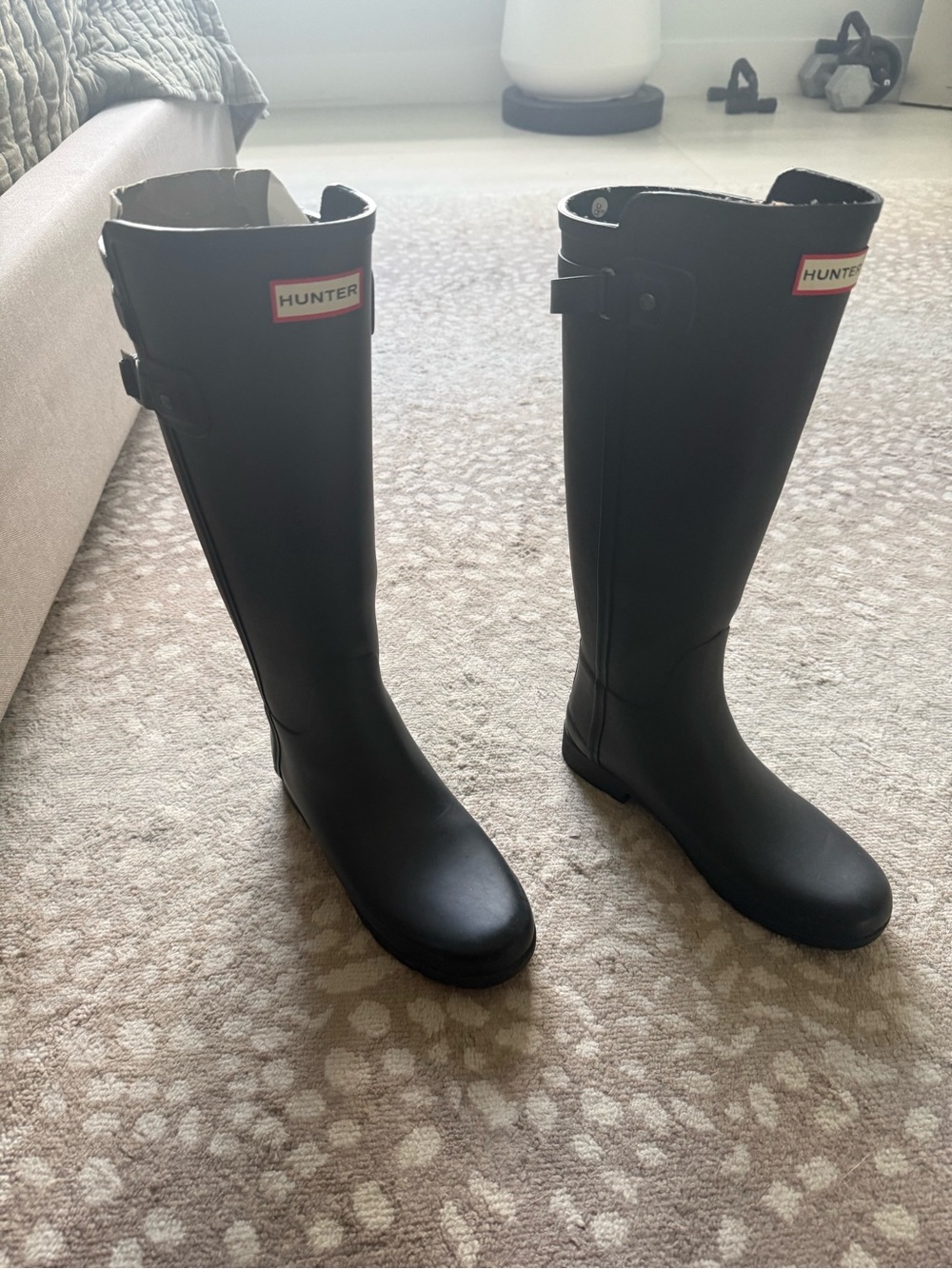Hunter Black Tall Matte Rain Boots